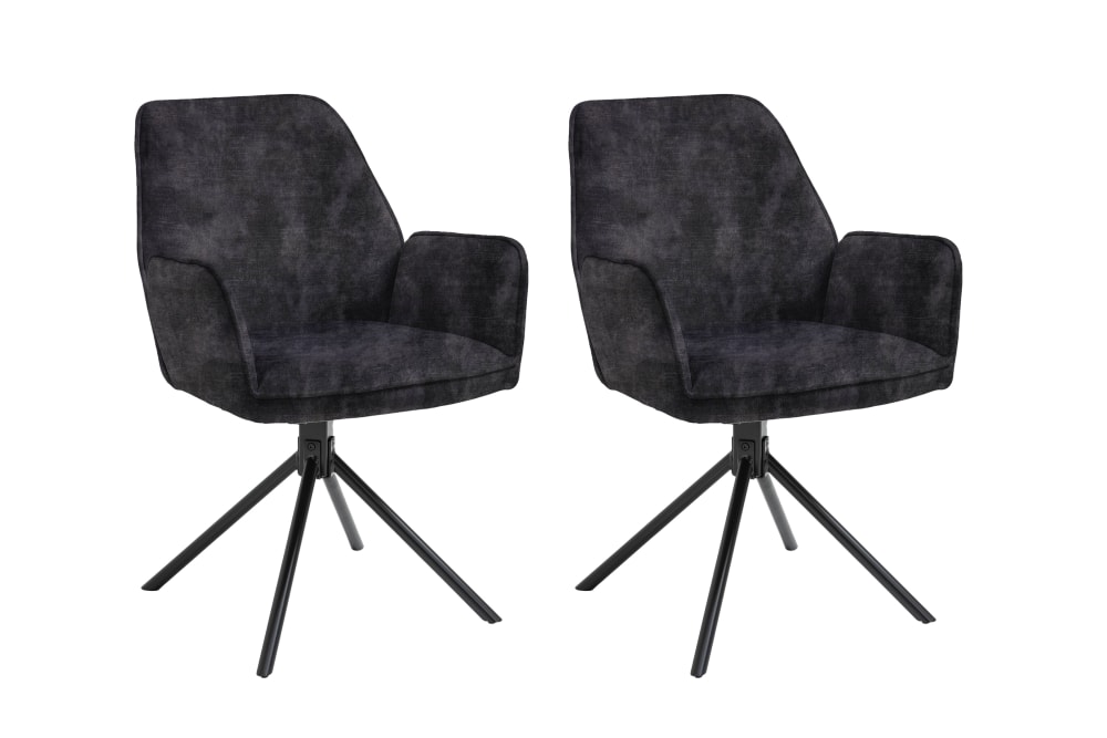 Wohnli Möbelsuche - 2er Set Esszimmerstühle mit Vintage-Samt