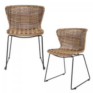 Wohnli Möbelsuche - 2er Set Gartenstühle aus Kunststoff und Rattan