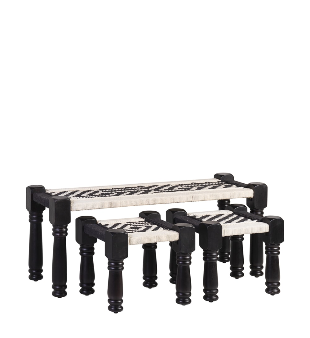 wohnli-moebel-suche-2er-Set-Hocker-und-Bank-aus-Holz-und-Seil-zweifarbig Wohnli Möbelsuche - 2er Set Hocker und Bank aus Holz und Seil