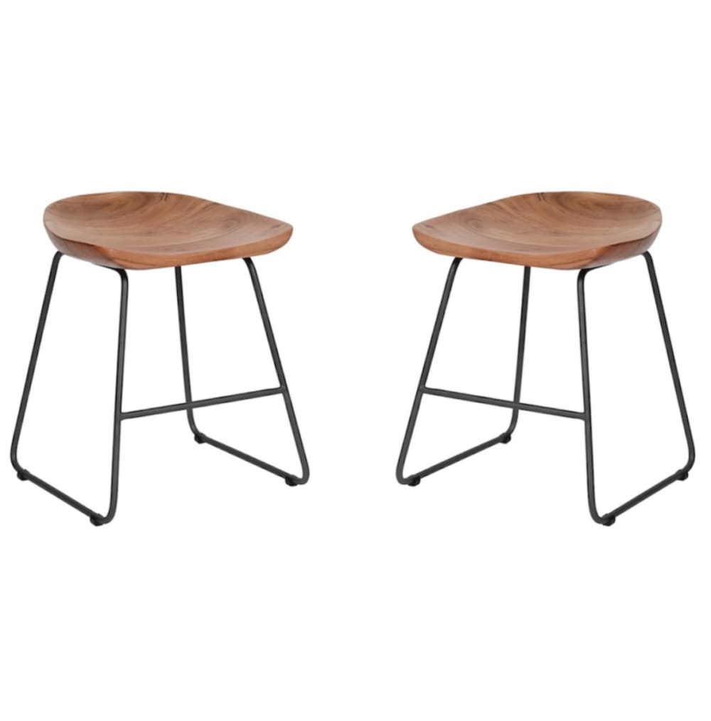 Wohnli Möbelsuche - 2er-Set Holz-Hocker ohne Rückenlehne