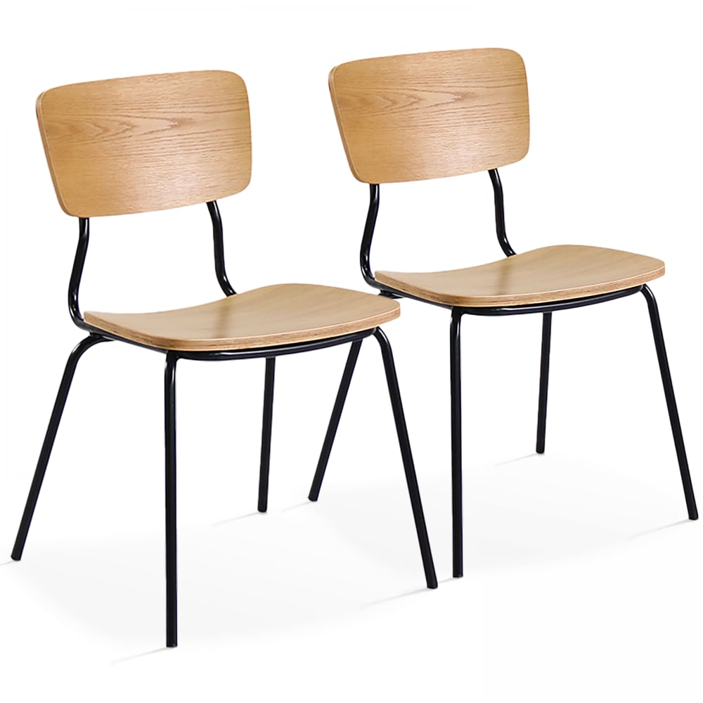 Wohnli Möbelsuche - 2er-Set Holzstühle Braun