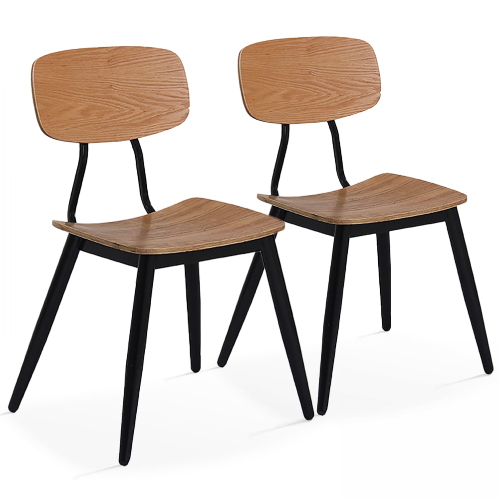 Wohnli Möbelsuche - 2er-Set Holzstühle Braun