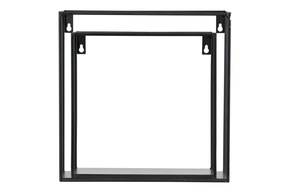 wohnli-moebel-suche-2er-Set-Metall-Wuerfel-Wandregale-schwarz Wohnli Möbelsuche - 2er-Set Metall-Würfel-Wandregale