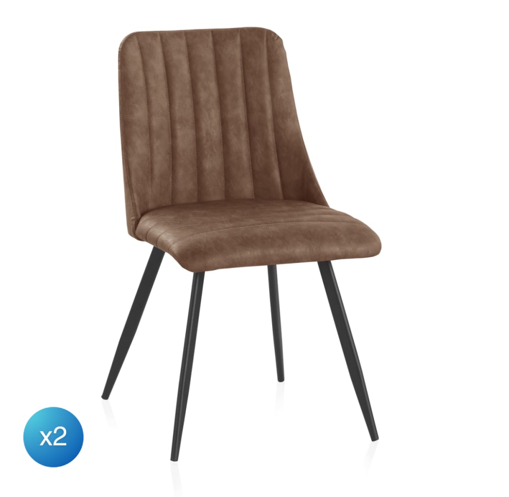 wohnli-moebel-suche-2er-Set-Polsterstuehle-braun-schwarze-Metallbeine Wohnli Möbelsuche - 2er-Set Polsterstühle braun
