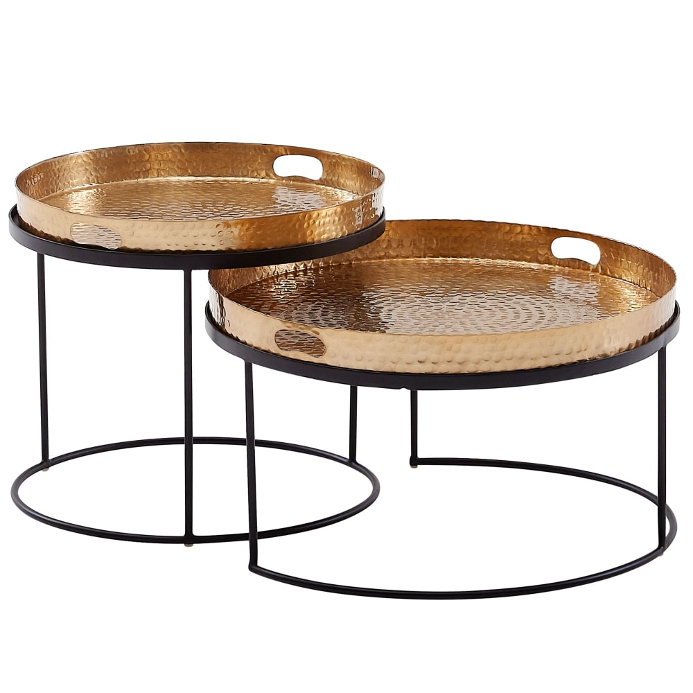 wohnli-moebel-suche-2er-Set-Satztische-aus-Aluminium-Gold Wohnli Möbelsuche - 2er Set Satztische aus Aluminium