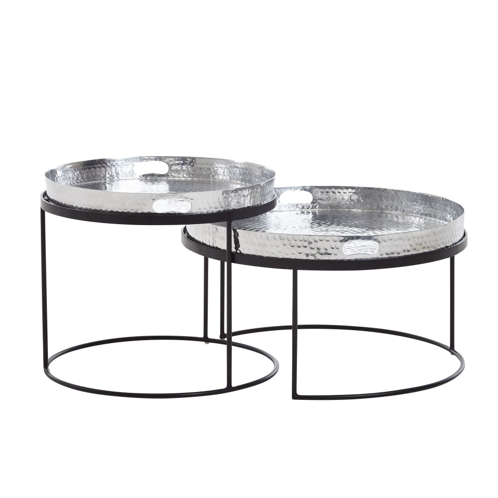 wohnli-moebel-suche-2er-Set-Satztische-aus-Aluminium-Silber Wohnli Möbelsuche - 2er Set Satztische aus Aluminium