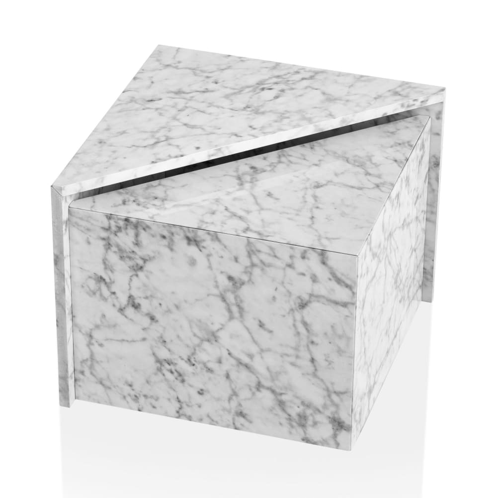 wohnli-moebel-suche-2er-Set-Satztische-dreieckig-aus-MDF-Weiss Wohnli Möbelsuche - 2er Set Satztische dreieckig aus MDF