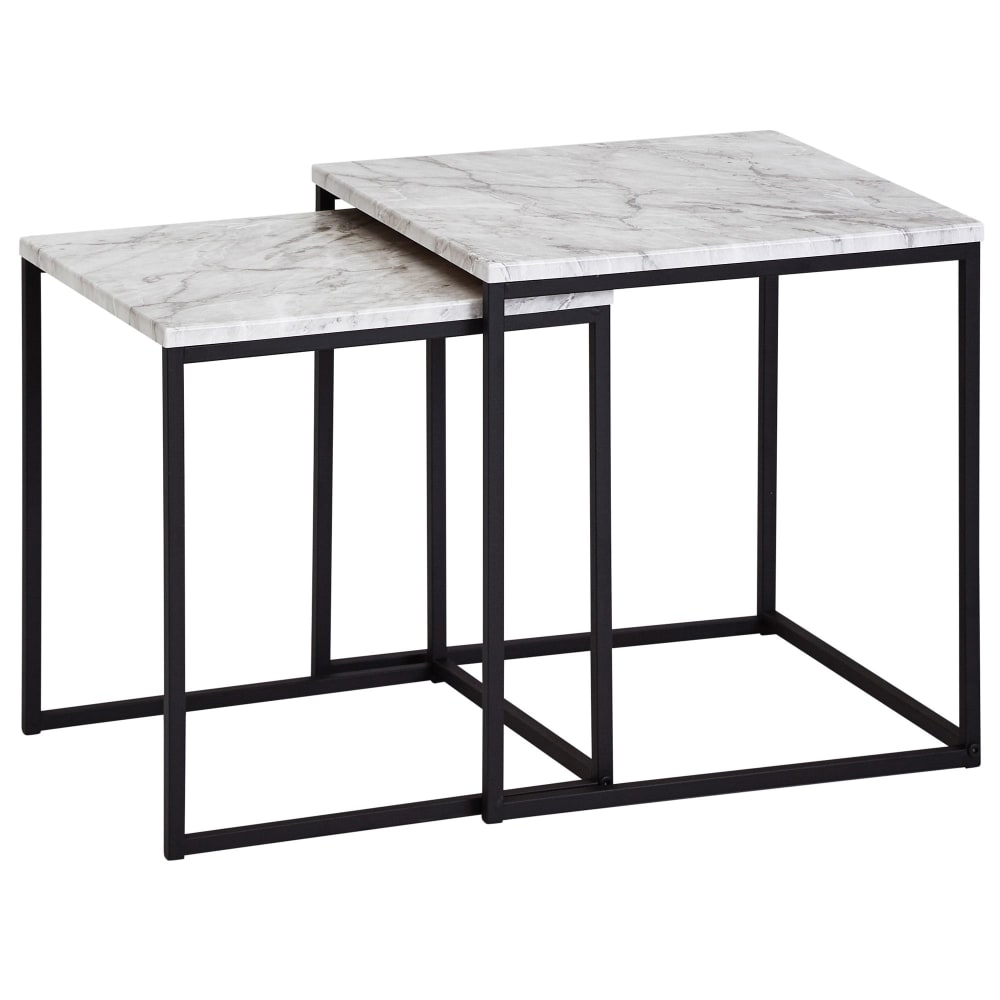 Wohnli Möbelsuche - 2er Set Satztische mit Marmoroptik aus MDF
