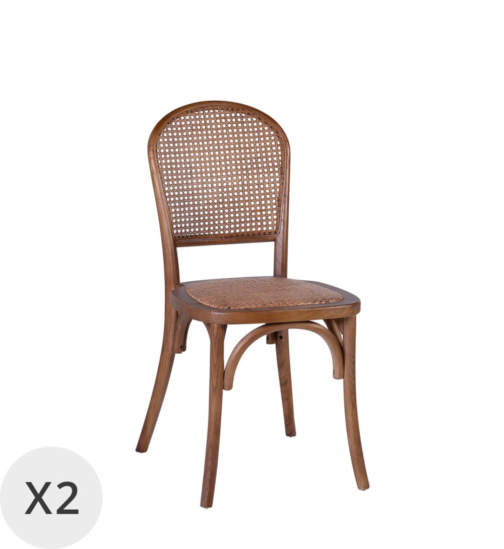 wohnli-moebel-suche-2er-Set-Stuehle-aus-Holz-und-Rattan-braun Wohnli Möbelsuche - 2er Set Stühle aus Holz und Rattan
