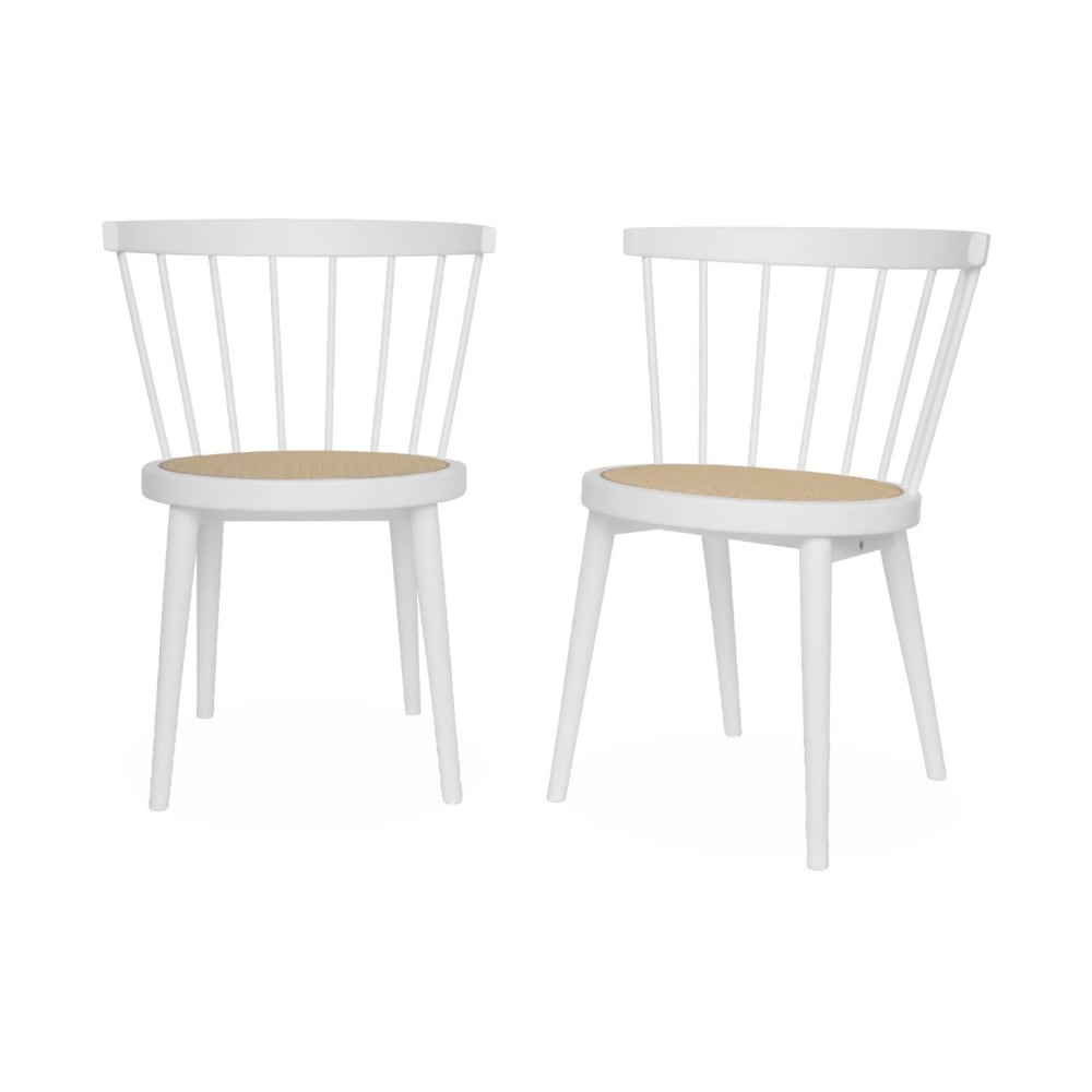 Wohnli Möbelsuche - 2er-Set Stühle aus Holz und Rohrgeflecht