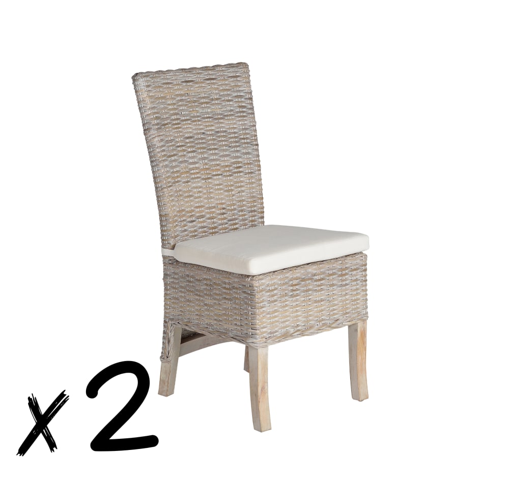 Wohnli Möbelsuche - 2er - Set  Stühle aus Rattan