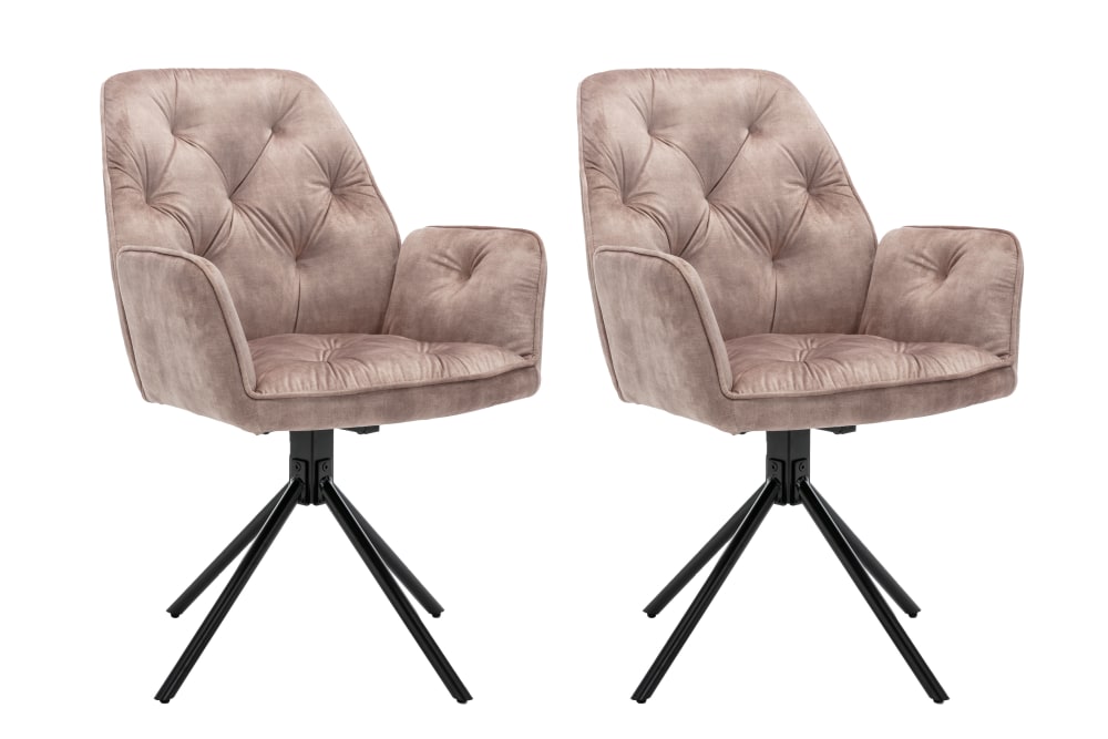 wohnli-moebel-suche-2er-Set-Stuehle-aus-Vintage-Samt-Sitzschale-360°-drehbar-beige Wohnli Möbelsuche - 2er Set Stühle aus Vintage-Samt