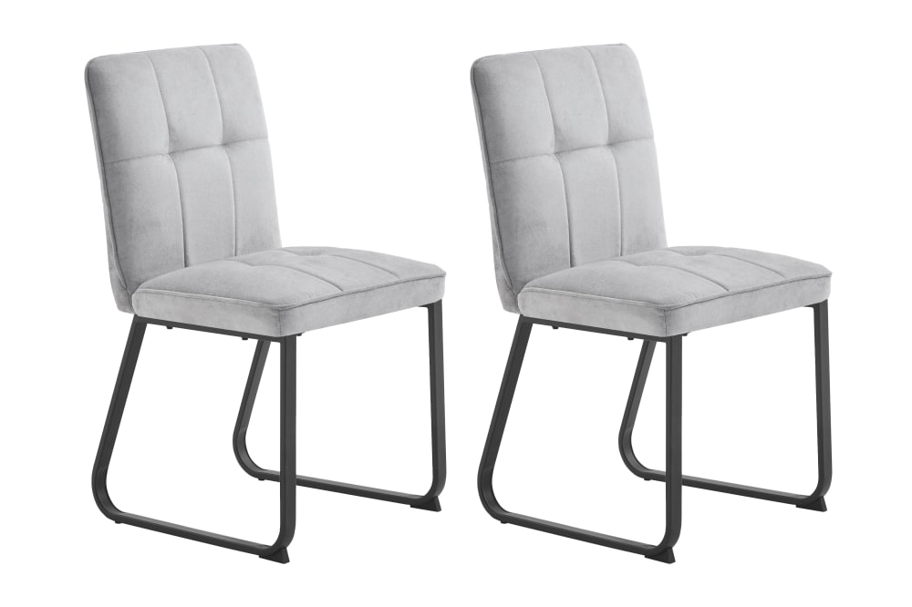 wohnli-moebel-suche-2er-Set-Stuehle-aus-Webstoff-Gestell-Metall-schwarz-hellgrau Wohnli Möbelsuche - 2er Set Stühle aus Webstoff
