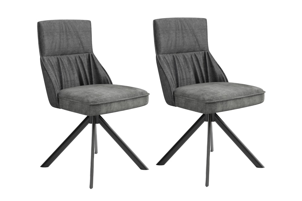 wohnli-moebel-suche-2er-Set-Stuehle-aus-Webstoff-Vintage-Velvet-180-°-drehbar-anthrazit Wohnli Möbelsuche - 2er Set Stühle aus Webstoff & Vintage-Velvet