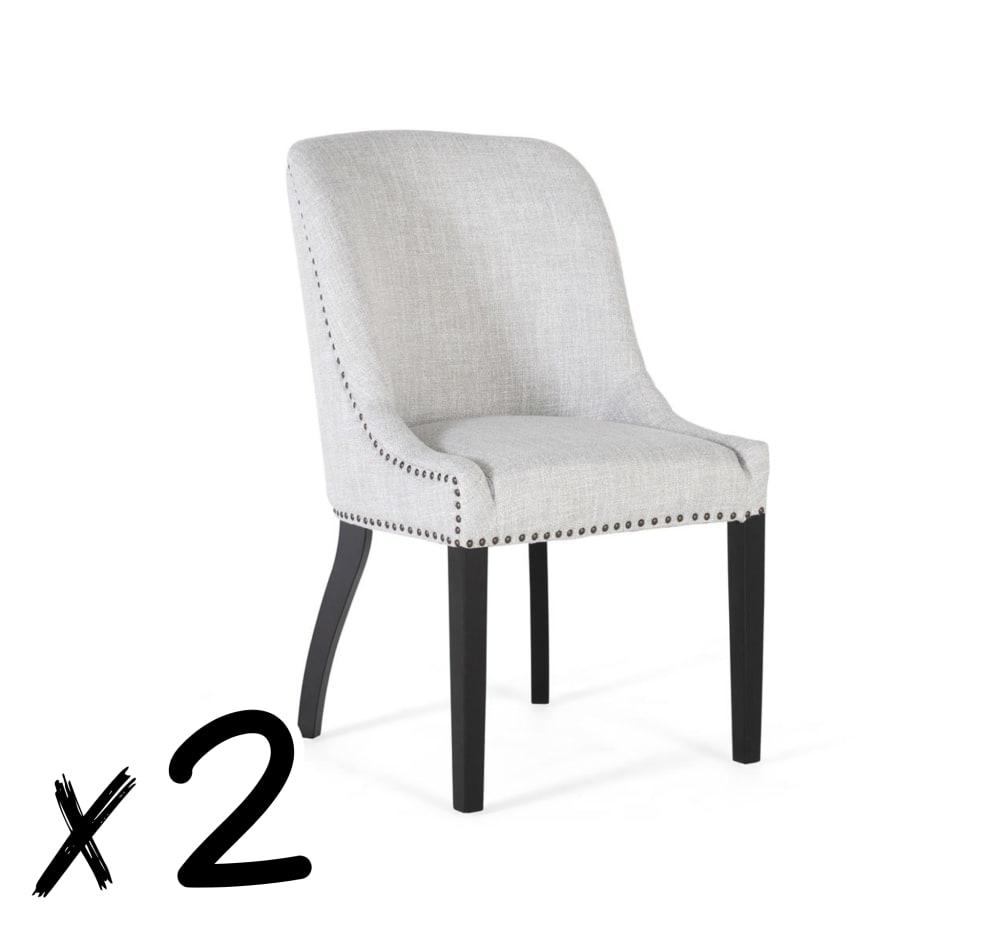 Wohnli Möbelsuche - 2er - Set  Stühle aus grauem Stoff