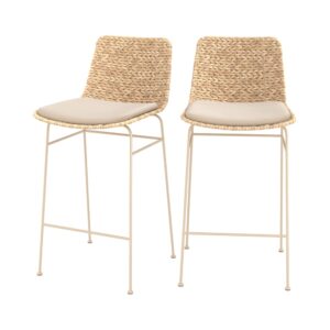 Wohnli Möbelsuche - 2er Set Stühle für Kücheninsel 66 cm in Naturmaterial