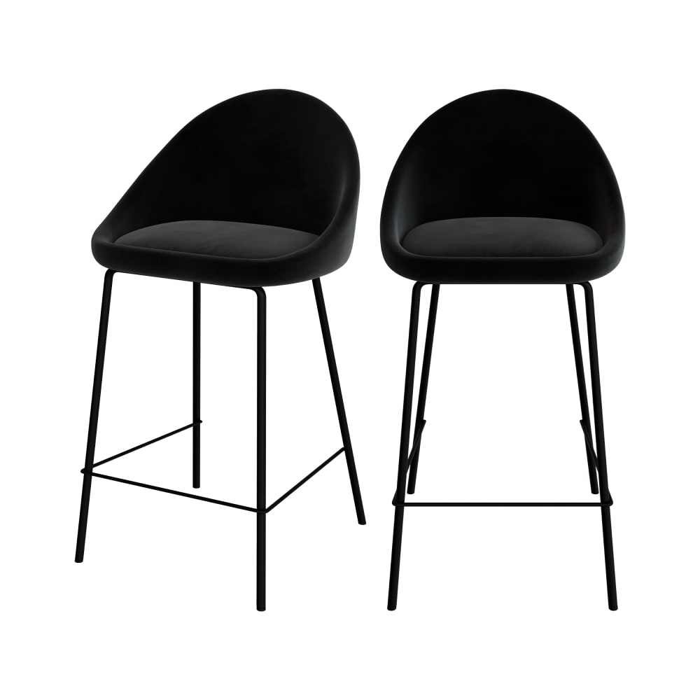 wohnli-moebel-suche-2er-Set-Stuehle-fuer-Mittelinsel-65-cm-aus-schwarzem-Samt Wohnli Möbelsuche - 2er Set Stühle für Mittelinsel 65 cm aus schwarzem Samt
