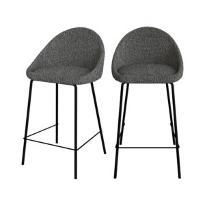 wohnli-moebel-suche-2er-Set-Stuehle-fuer-Mittelinsel-aus-Boucle-Stoff-65-cm-grau Wohnli Möbelsuche - 2er Set Stühle für Mittelinsel aus Bouclé-Stoff