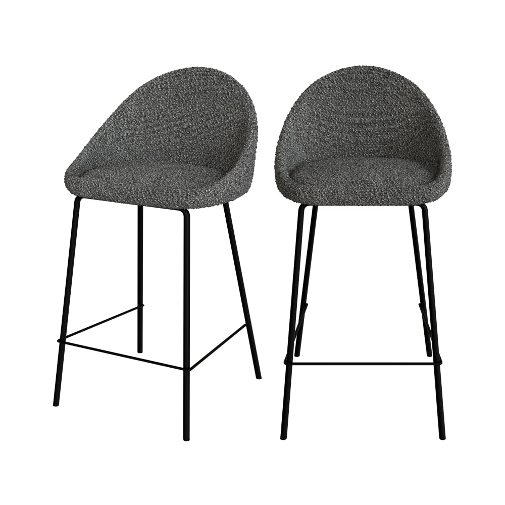wohnli-moebel-suche-2er-Set-Stuehle-fuer-Mittelinsel-aus-Boucle-Stoff-65-cm-grau Wohnli Möbelsuche - 2er Set Stühle für Mittelinsel aus Bouclé-Stoff