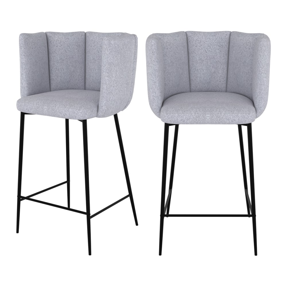 wohnli-moebel-suche-2er-Set-Stuehle-fuer-Mittelinsel-aus-hellgrauem-Stoff-65-cm Wohnli Möbelsuche - 2er Set Stühle für Mittelinsel aus hellgrauem Stoff