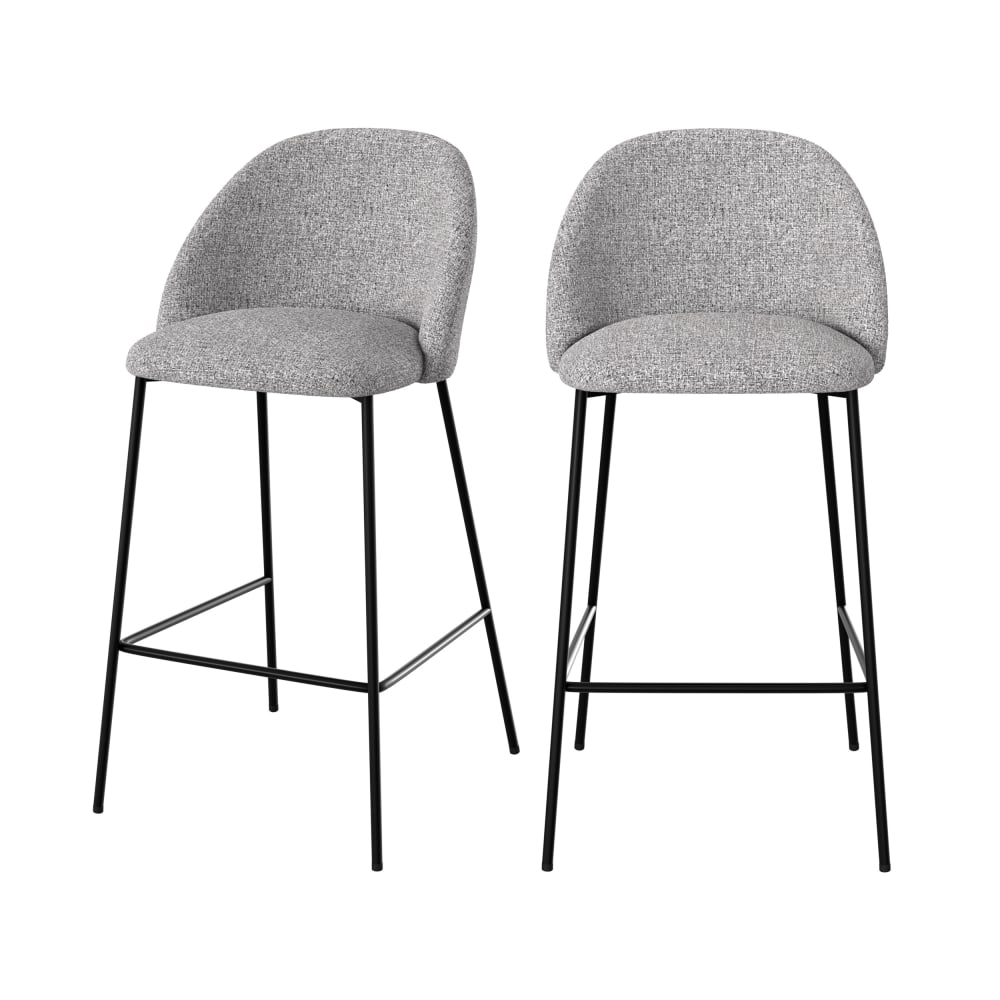 wohnli-moebel-suche-2er-Set-Stuehle-fuer-Mittelinsel-aus-meliertem-Stoff-in-hellgrau-66-cm Wohnli Möbelsuche - 2er Set Stühle für Mittelinsel aus meliertem Stoff in hellgrau