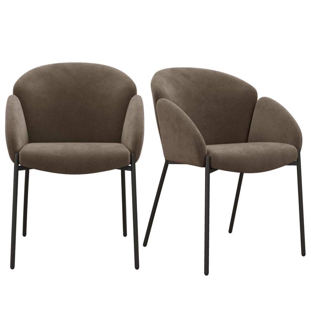 Wohnli Möbelsuche - 2er Set Tischsessel aus Stoff und Metall