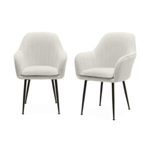 Wohnli Möbelsuche - 2er-Set aus Bouclé-Sessel und Metallbeinen