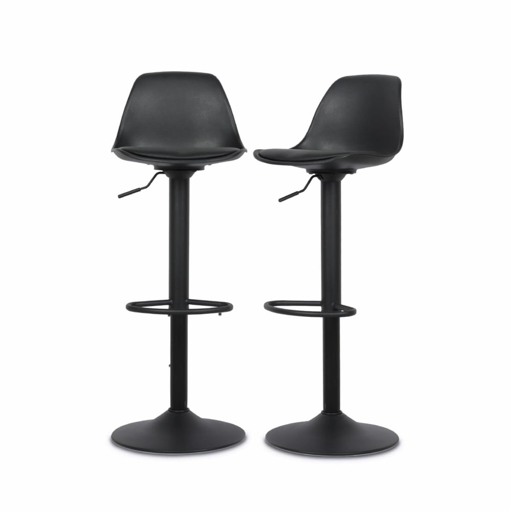 wohnli-moebel-suche-2er-Set-verstellbare-Barhocker-615835-cm-schwarzes-Kunstleder Wohnli Möbelsuche - 2er Set verstellbare Barhocker 61