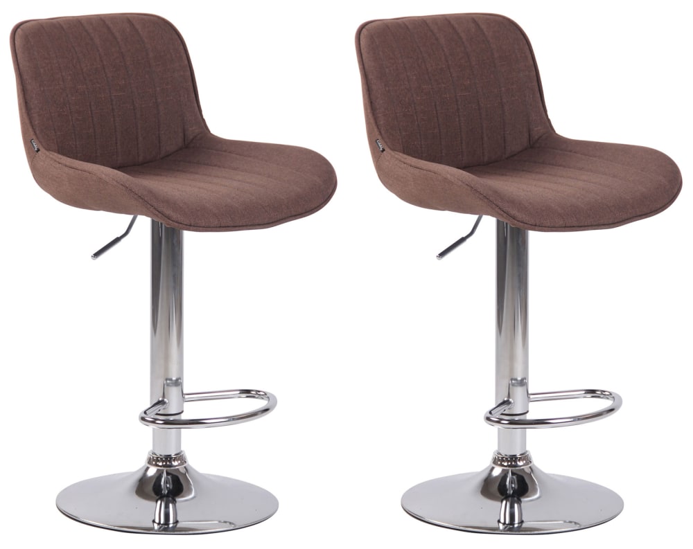 Wohnli Möbelsuche - 2er set Barhocker höhenverstellbar aus Stoff braun