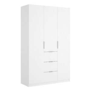 Wohnli Möbelsuche - 3-türiger Kleiderschrank mit weißem Holzeffekt