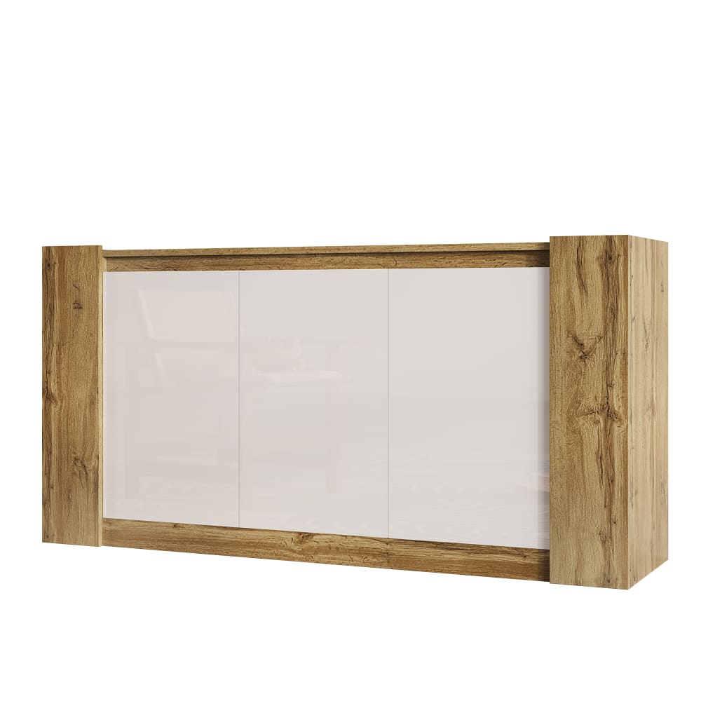 Wohnli Möbelsuche - 3-türiger TV-Schrank aus Holz und Weiß