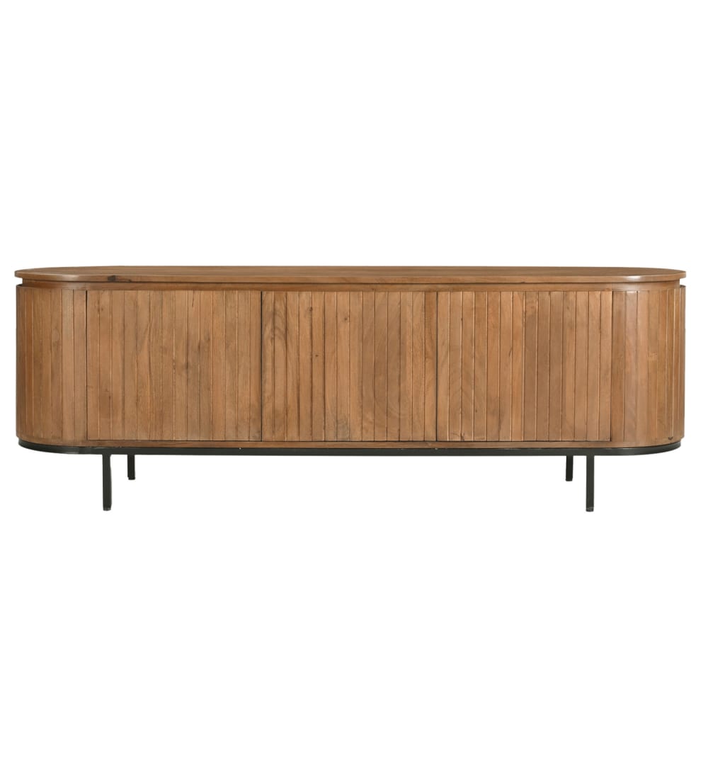 wohnli-moebel-suche-3-tueriges-TV-Moebel-L170-cm-aus-massivem-Mangoholz-und-schwarzem-Metall Wohnli Möbelsuche - 3-türiges TV-Möbel L170 cm aus massivem Mangoholz und schwarzem Metall