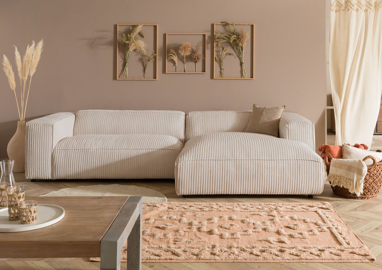 wohnli-moebel-suche-31-920-100-0013 Wohnli Möbelsuche - Ecksofa 304x164x69 Ottomane rechts Cord elfenbein VALENCIA