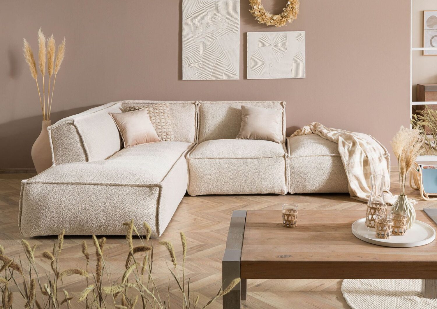 wohnli-moebel-suche-31-920-100-0024 Wohnli Möbelsuche - Ecksofa inkl. Hocker 195x220x79 Polyester beige RAVENNA