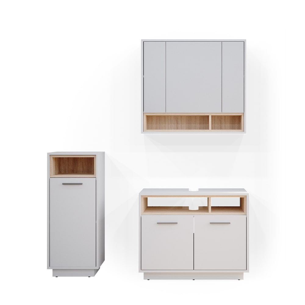 wohnli-moebel-suche-3er-Set-Badmoebel-Set-Weiss Wohnli Möbelsuche - 3er Set