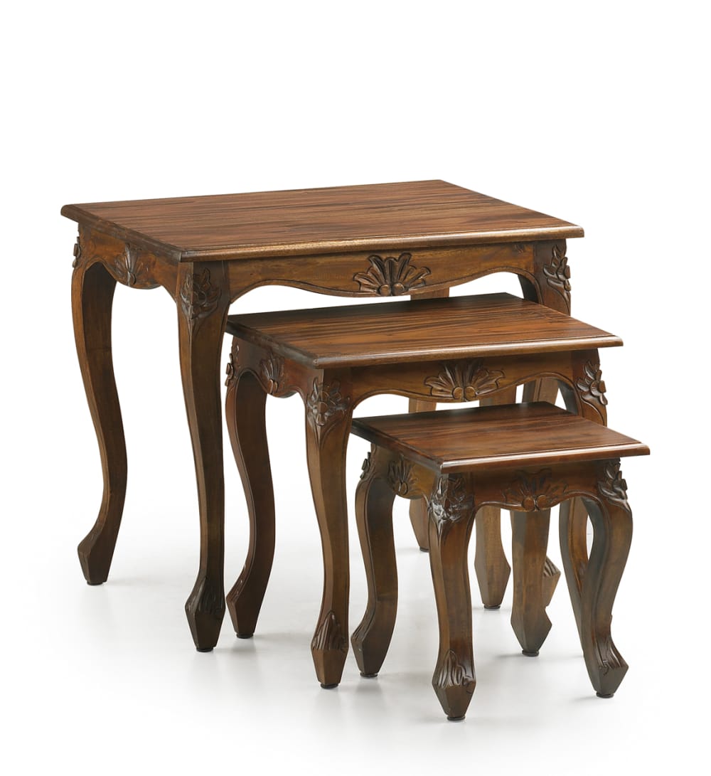 wohnli-moebel-suche-3er-Set-Beistelltische-aus-Mahagoni-Holz-L-60-cm-braun Wohnli Möbelsuche - 3er Set Beistelltische aus Mahagoni-Holz