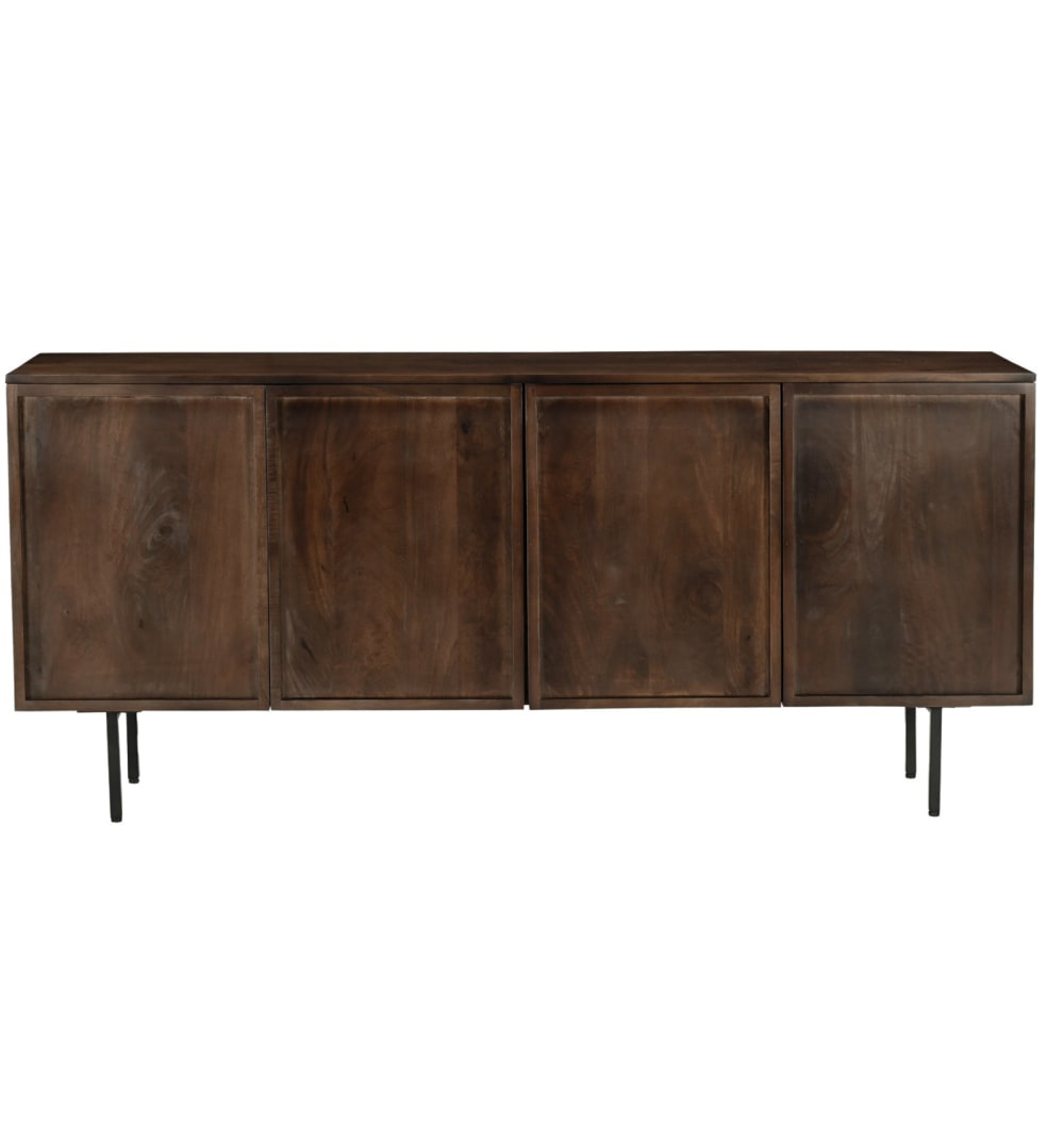 wohnli-moebel-suche-4-tueriges-Sideboard-L.180-cm-aus-walnussfarbenem-Mangoholz Wohnli Möbelsuche - 4-türiges Sideboard L.180 cm aus walnussfarbenem Mangoholz