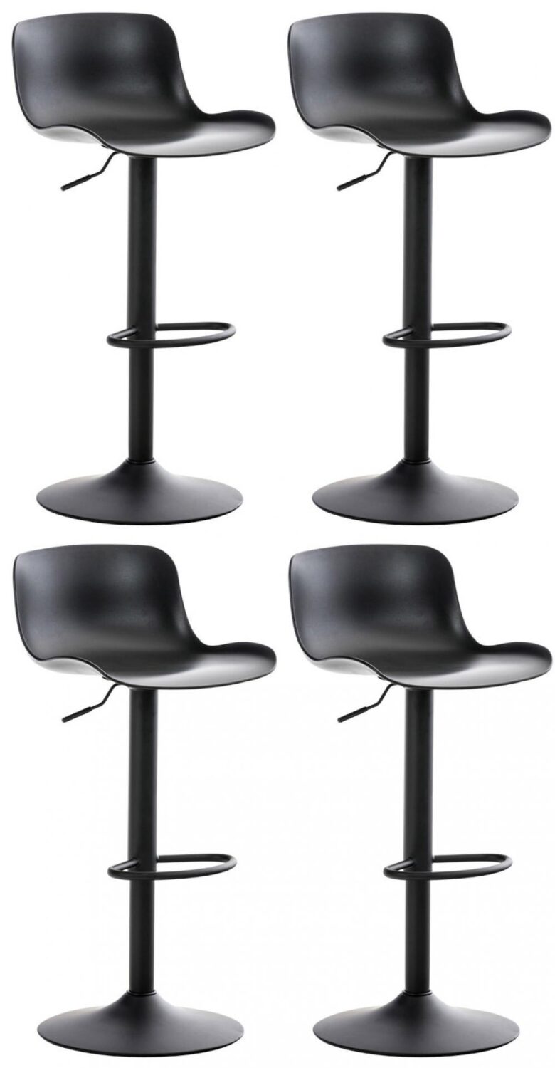 Wohnli Möbelsuche - 4er Set Barhocker Höhenverstellbar drehbar  aus Kunststoff schwarz
