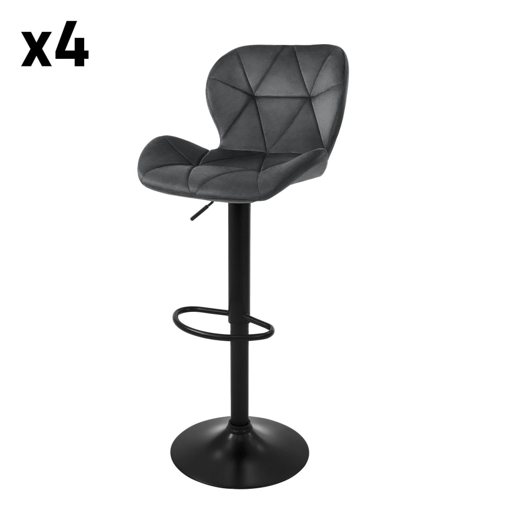 Wohnli Möbelsuche - 4er Set Barhocker aus Samt