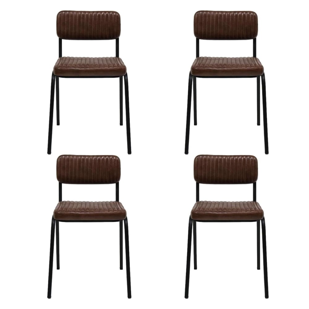wohnli-moebel-suche-4er-Set-Esszimmerstuehle-Astoria-gestepptes-Bueffelleder-Dunkelbraun Wohnli Möbelsuche - 4er-Set Esszimmerstühle Astoria