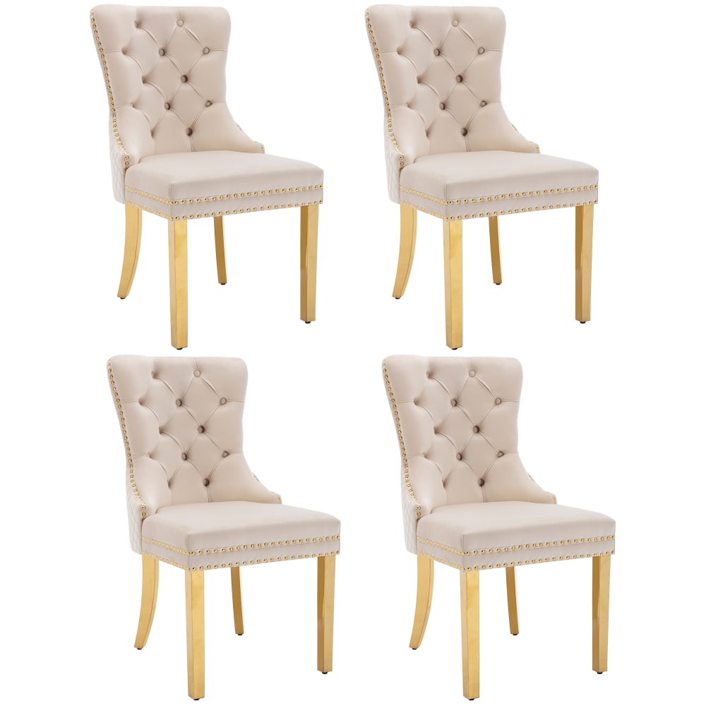 Wohnli Möbelsuche - 4er-Set Esszimmerstühle aus Samt