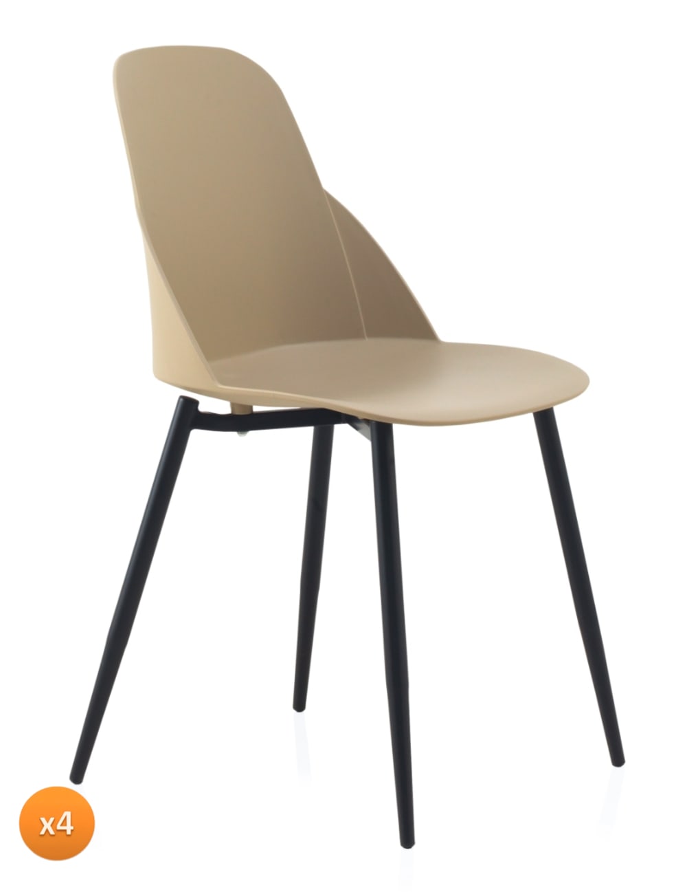 wohnli-moebel-suche-4er-Set-Sessel-Polypropylen-camelfarben-mit-Metallbeinen Wohnli Möbelsuche - 4er-Set Sessel Polypropylen camelfarben mit Metallbeinen