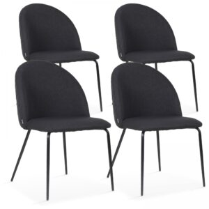 Wohnli Möbelsuche - 4er-Set Stoffstühle Schwarz
