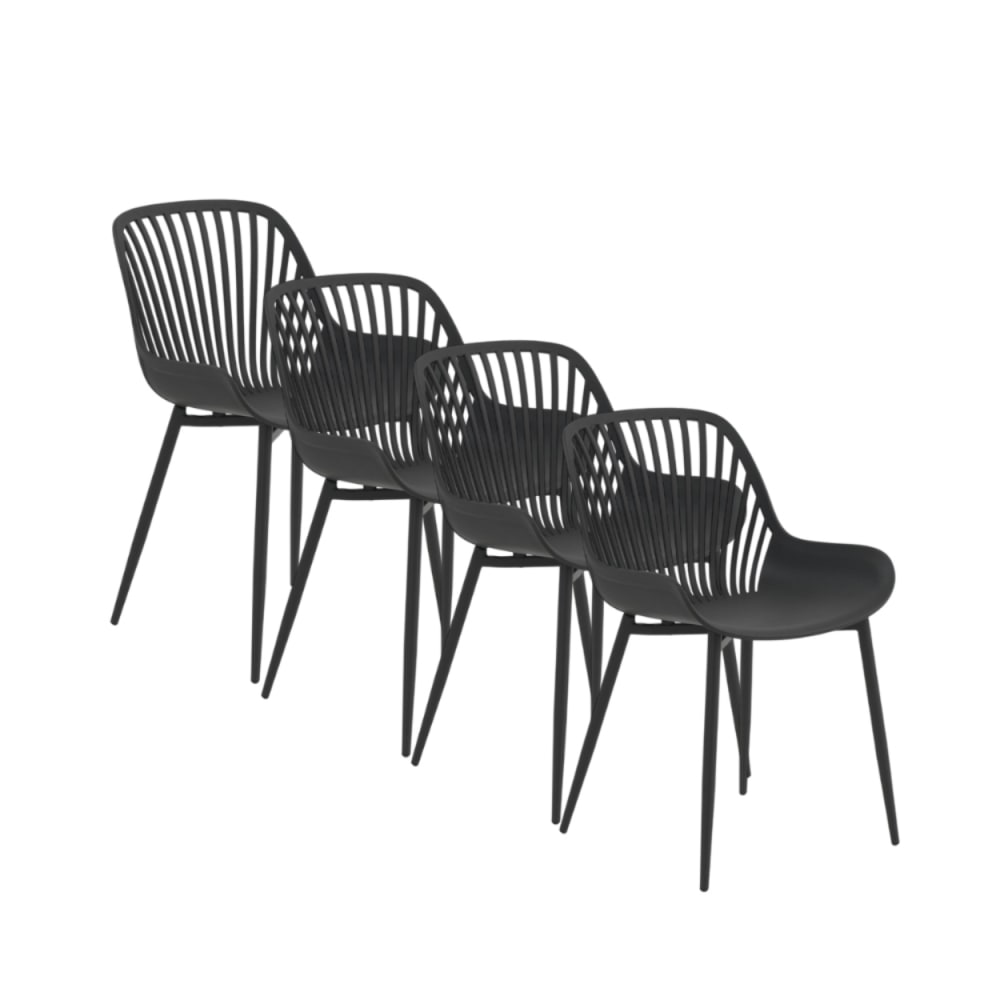 wohnli-moebel-suche-4er-Set-Stuehle-aus-Polypropylen-grau-mit-Metallbeinen Wohnli Möbelsuche - 4er-Set Stühle aus Polypropylen