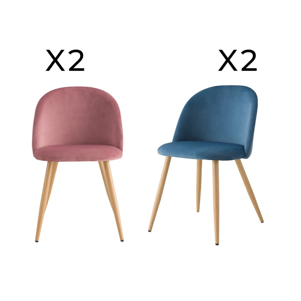 wohnli-moebel-suche-4er-Set-Stuehle-aus-blauem-und-rosa-Samt Wohnli Möbelsuche - 4er Set Stühle aus blauem und rosa Samt