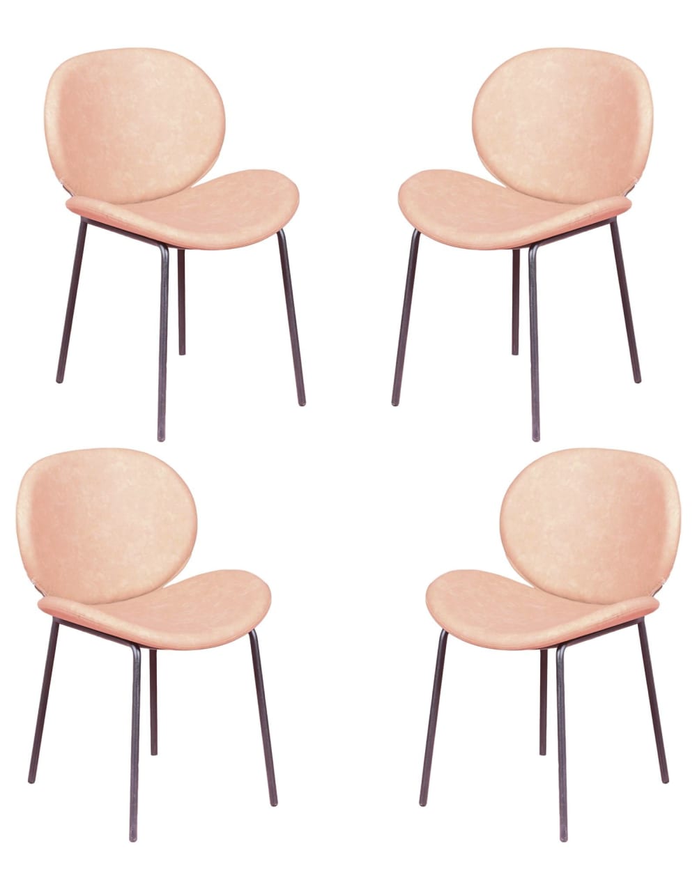 Wohnli Möbelsuche - 4er Set Vintage-Stühle mit Kunstlederbezug