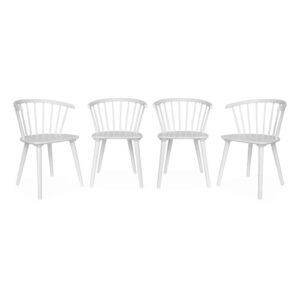 Wohnli Möbelsuche - 4er-Set weiße Sprossenstühle aus Holz und Sperrholz