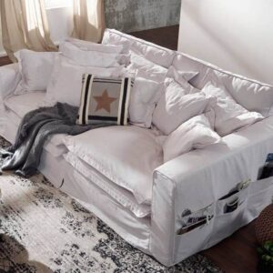 Hussensofa 3-Sitzer 236x138x76 weiß KINGSTON Massivmoebel24 DE Möbel/Sofas/Bigsofas Weiß B:236, H:76, T:138
