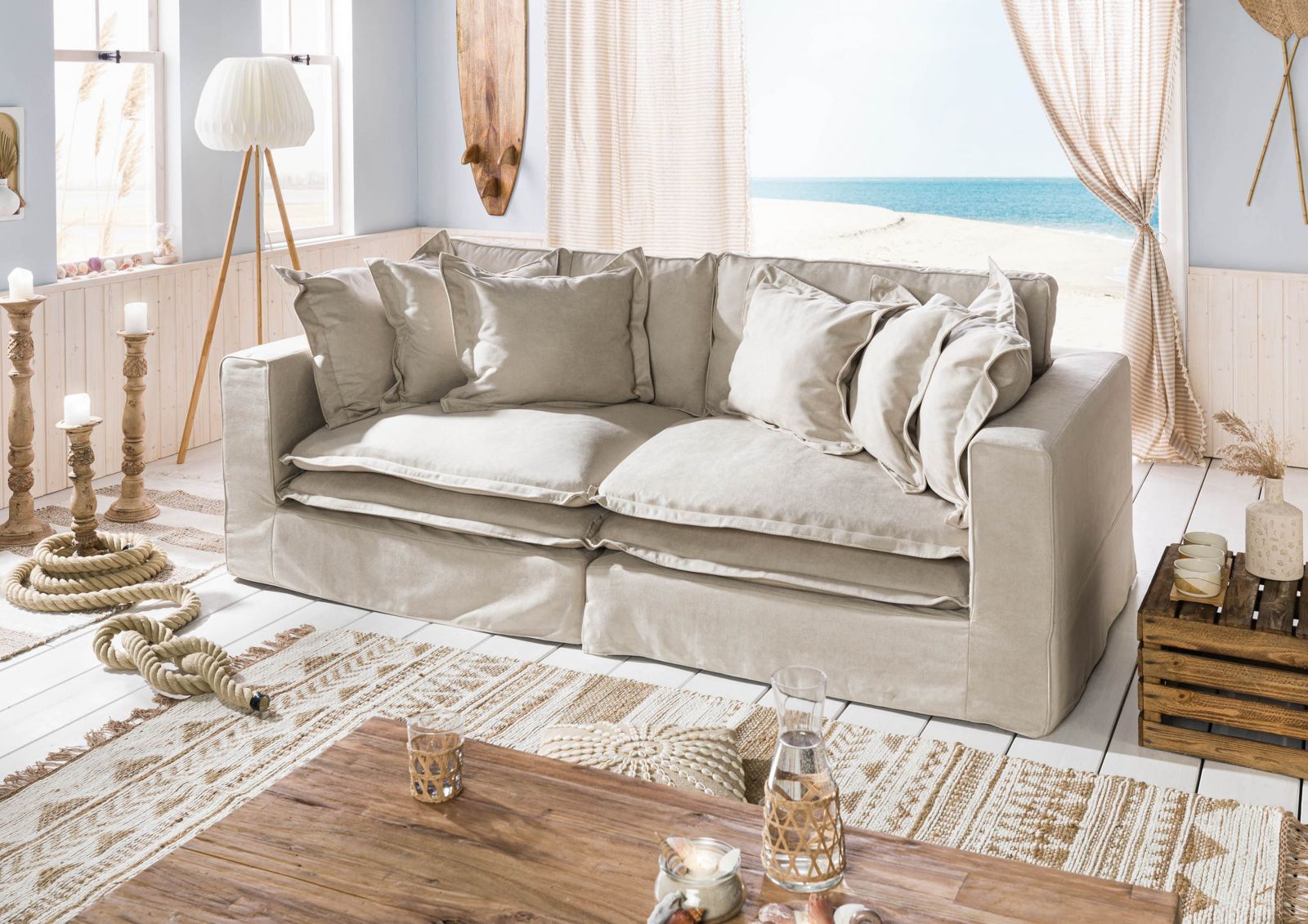 Wohnli Möbelsuche - Sofa 2-Sitzer 238x117x90 beige SYLT