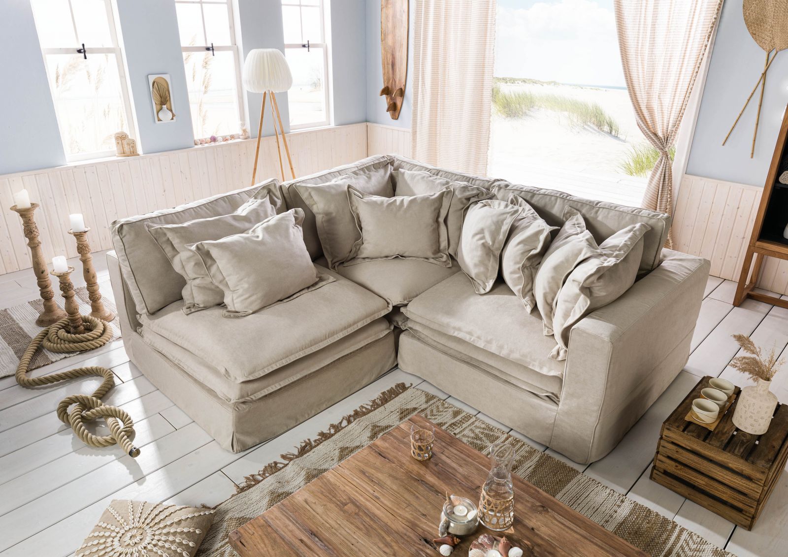 wohnli-moebel-suche-68-920-100-0196-1 Ecksofa 238x234x90 beige SYLT Massivmoebel24 DE Möbel/Sofas/Ecksofas Beige B:238, H:90, T:234